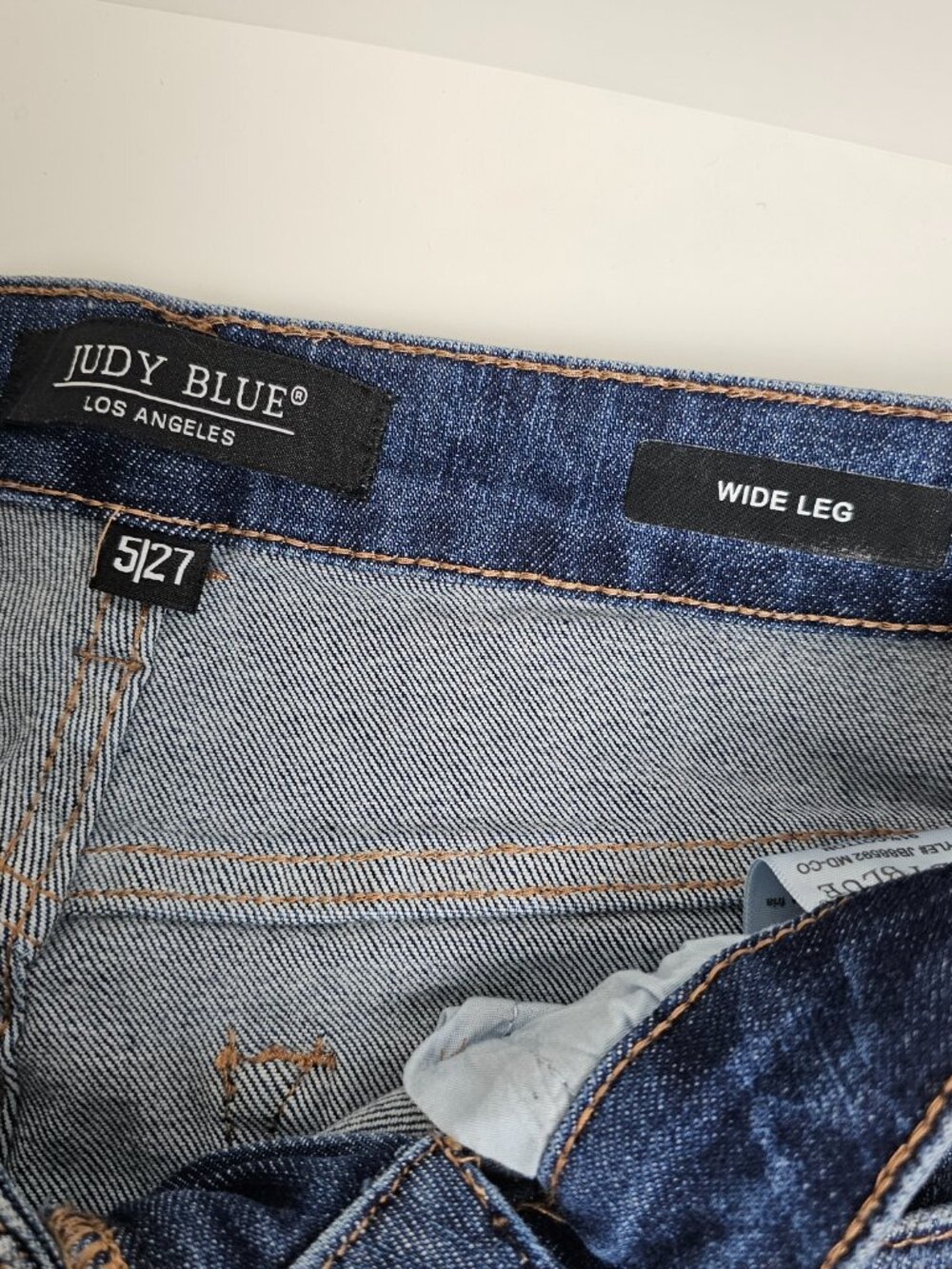 Judy Blue Wide Leg Crop Jeans JB88592 Size 5/27 High Rise Stretch Denim Raw Hem - Picture 7 of 13